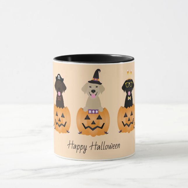 Happy halloween Labrador Retriever Hundar Pumpkin Mugg (Center)