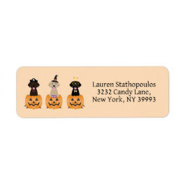 Happy halloween Labrador Retriever Hundar Pumpkin Returadress Etikett