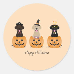 Happy halloween Labrador Retriever Hundar Pumpkin Runt Klistermärke