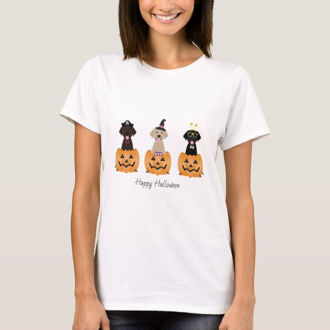 Happy halloween Labrador Retriever Hundar Pumpkin T Shirt (Framsida)