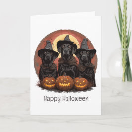 Happy halloween Labrador Retriever Hundar Witch Ha Kort