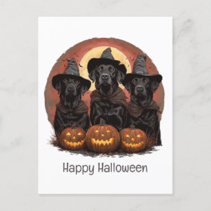 Happy halloween Labrador Retriever Hundar Witch Ha Vykort