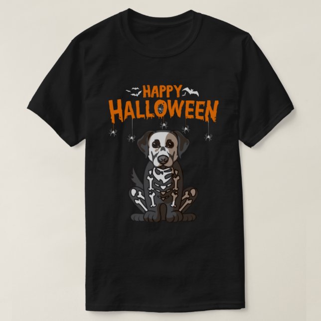 Happy halloween Labrador Retriever Skeleton Hund C T Shirt (Design framsida)