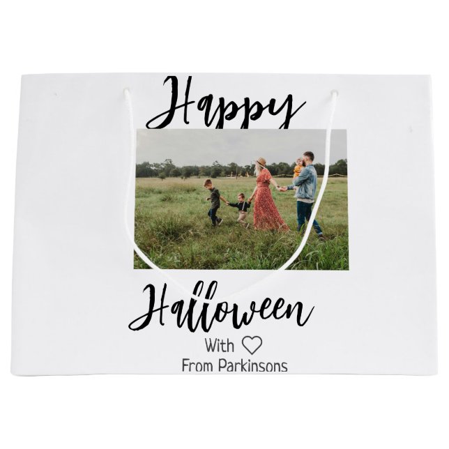 Happy halloween lägg till namn-fotosvart, vanlig (Framsidan)