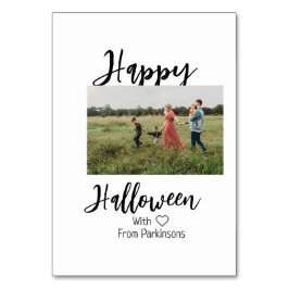 Happy halloween lägg till namn-fotosvart, vanlig bordsnummer
