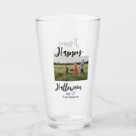 Happy halloween lägg till namn-fotosvart, vanlig glaskopp