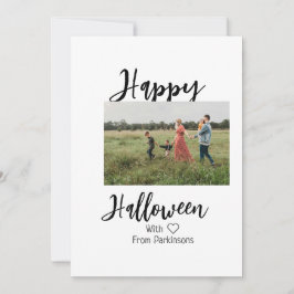 Happy halloween lägg till namn-fotosvart, vanlig julkort