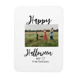 Happy halloween lägg till namn-fotosvart, vanlig magnet