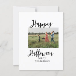 Happy halloween lägg till namn-fotosvart, vanlig vykort