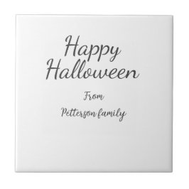 Happy halloween lägger till familjens namn kalligr kakelplatta