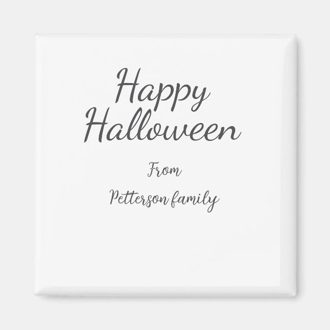 Happy halloween lägger till familjens namn kalligr magnet (Framsidan)