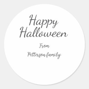 Happy halloween lägger till familjens namn kalligr runt klistermärke