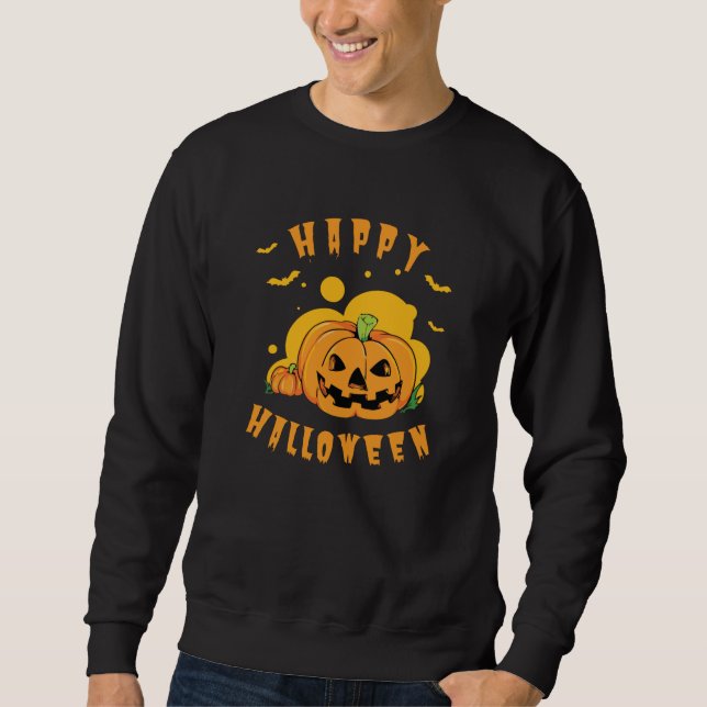 Happy halloween lång ärmad tröja (Framsida)