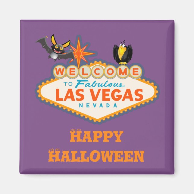 Happy halloween Las Vegas Stil Magnet (Framsidan)