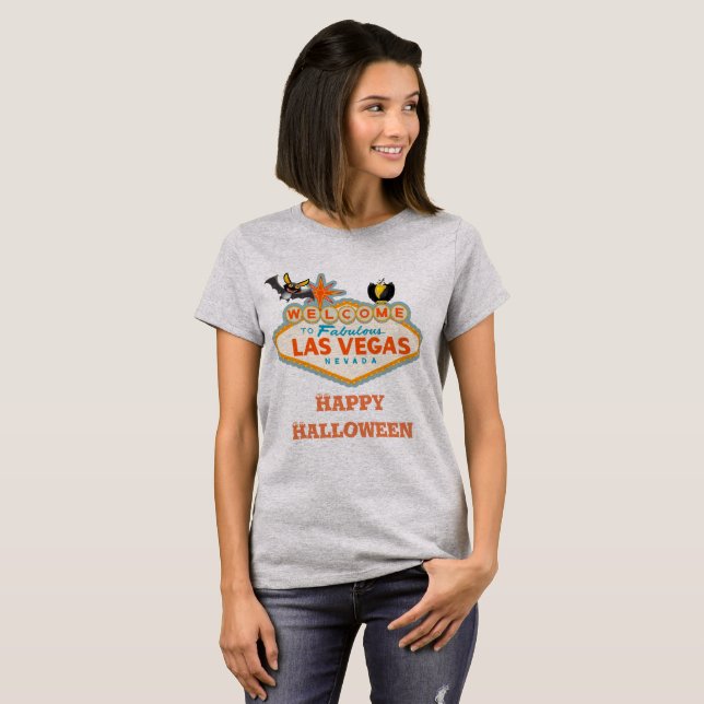 Happy halloween Las Vegas Stil T-shirt (Hel framsida)