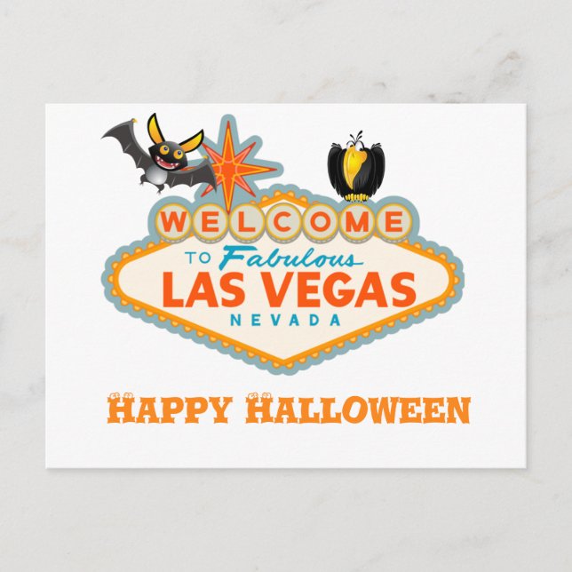 Happy halloween Las Vegas Stil Vykort (Framsida)