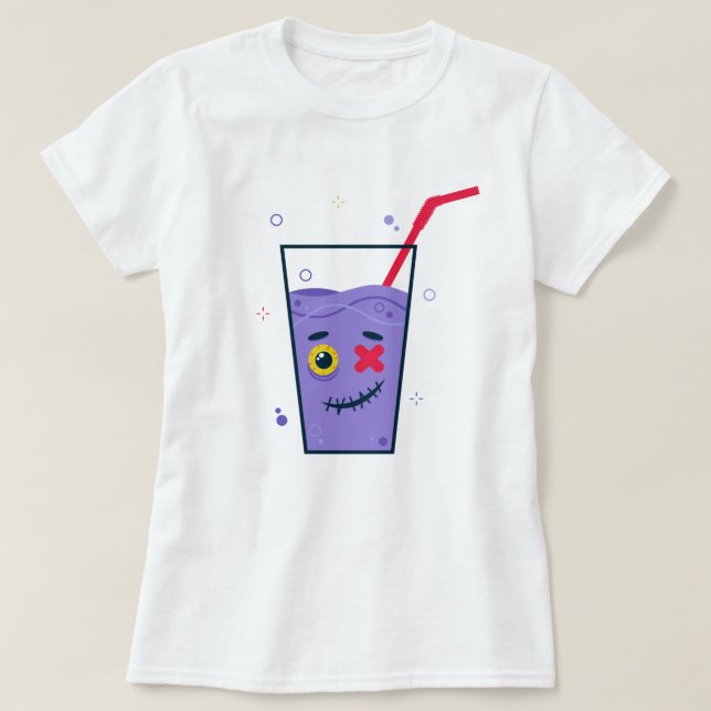 Happy halloween | Lila Zombie Straw & Drink T Shirt (Design framsida)