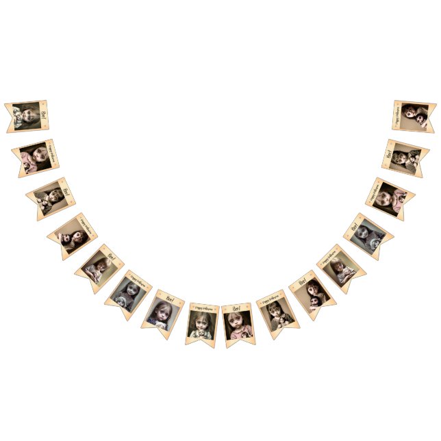 Happy halloween Little Girl med Spooky Dolls Vimplar (Alla)