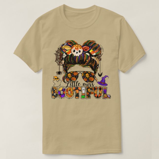 Happy halloween Little Miss Bootiful Girls Hallowe T Shirt (Design framsida)