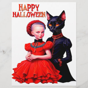 Happy Halloween Little Witch And Her Black Cat Reklamblad