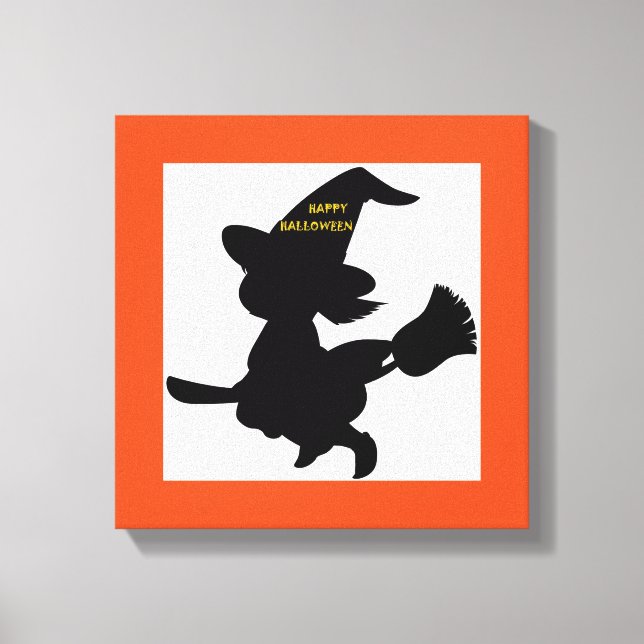 "HAPPY HALLOWEEN" LITTLE WITCH CANVASTRYCK (Framsida)