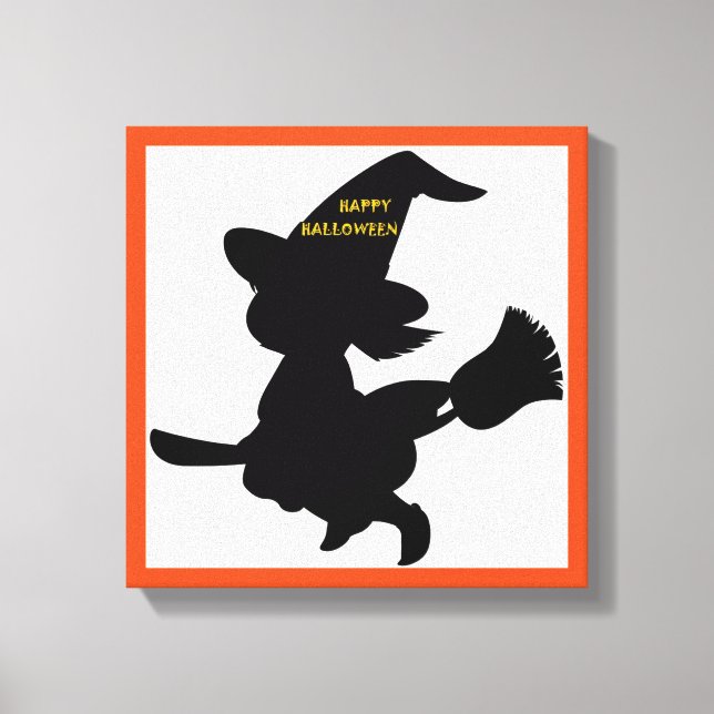 "HAPPY HALLOWEEN" LITTLE WITCH CANVASTRYCK (Framsida)
