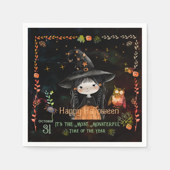 Happy halloween Little Witch Pappersservett (Framsidan)