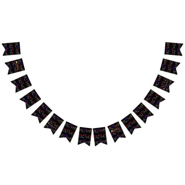 Happy halloween Lollipops and Candy Black Mönster Vimplar (Alla)