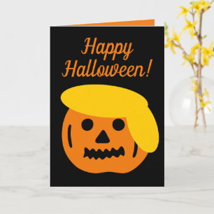 Happy halloween lustig Trumppumphuvud tecknad Kort