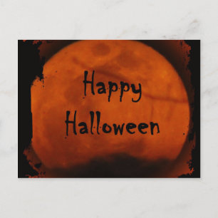 happy halloween Måne Vykort