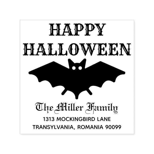 Happy halloween Mansion Horror Returadress Självfärgande Stämpel (Design)