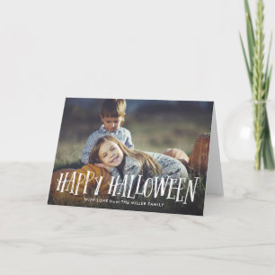 Happy halloween-mappat fotohälsningskort i snyggt kort