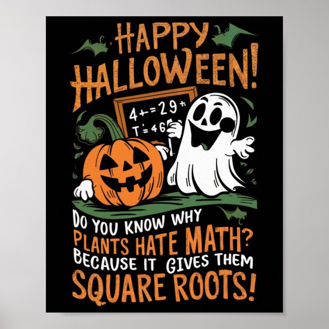Happy halloween - Math Teacher Scientist Funny Des Poster (Framsidan)