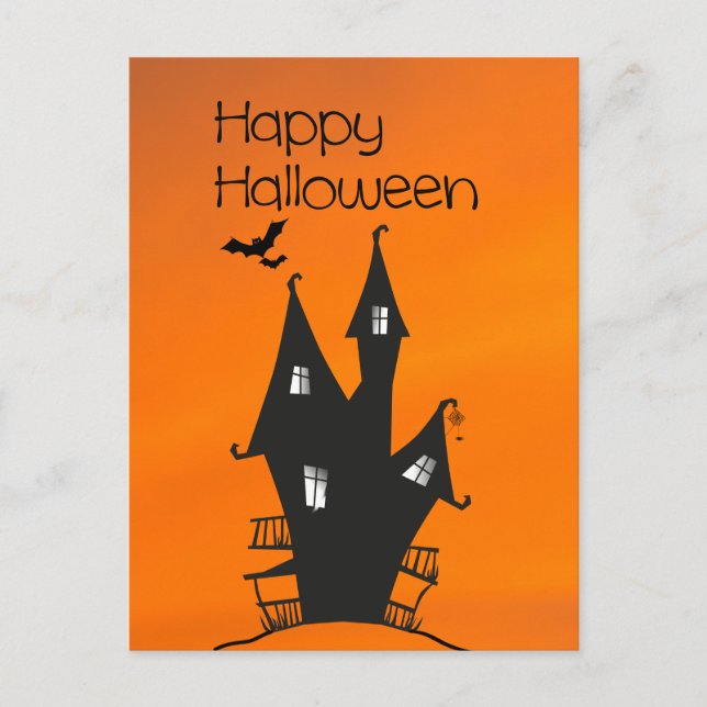 Happy halloween med ett hemligt Witches House Vykort (Framsida)