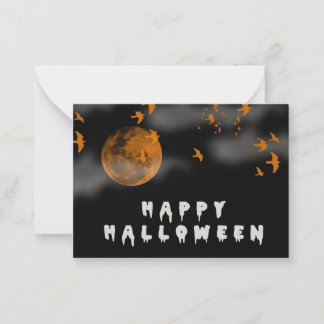 Happy halloween med fullt måne anteckningskort