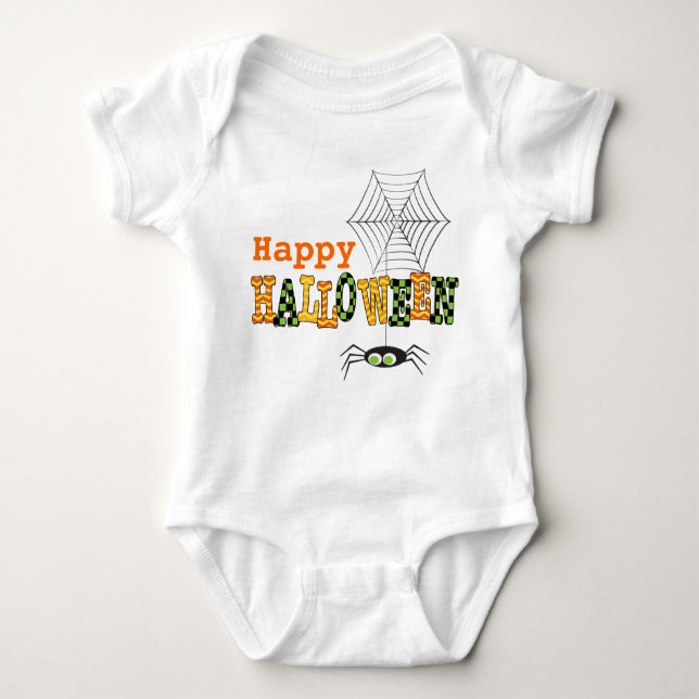 Happy halloween med krukspider och Webben Tee (Framsida)