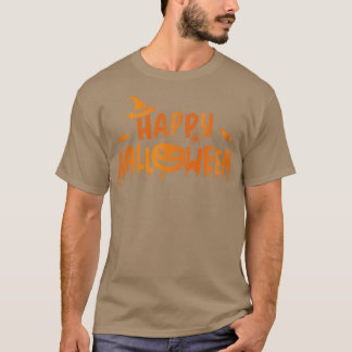 Happy halloween med skrämmande pumpa ansikte och h t shirt