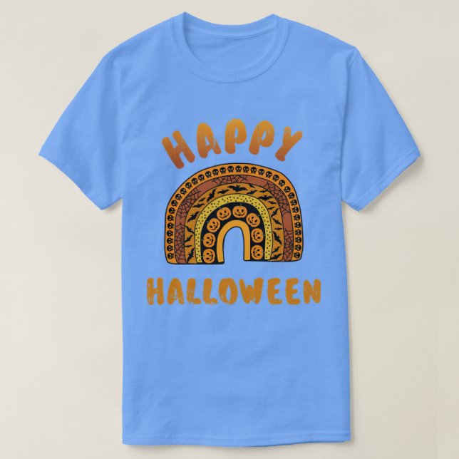 Happy halloween med söt regnbåge t shirt (Design framsida)