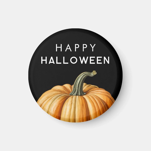 Happy halloween med stor pumpa magnet (Framsidan)