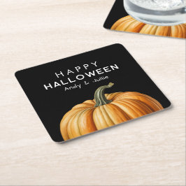 Happy halloween med stor pumpa underlägg papper kvadrat