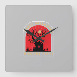 Happy halloween Midnight Party Fyrkantig Klocka