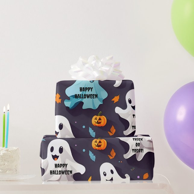 Happy halloween Mini Spöken Wrapping Papper Presentpapper (Skapare uppladdad)