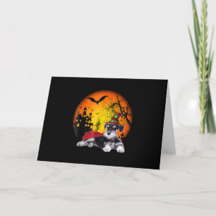 happy halloween miniatyrschnauzer hundar halloween helgkort