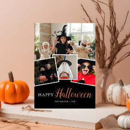Happy halloween Modern Black Photo Helgdag Card Julkort