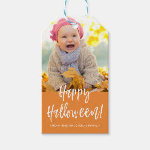 Happy halloween Modern Halloween Photo Gift Märkre Presentetikett