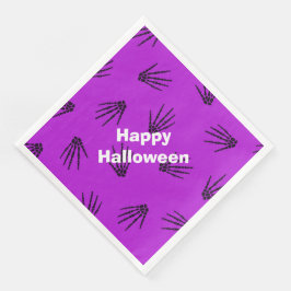 Happy halloween Modern Party Lila Bones Pappersservett