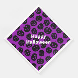 Happy halloween Modern Party Lila Pumpkin Pappersservett