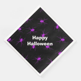 Happy halloween Modern Party Lila Spider Pappersservett