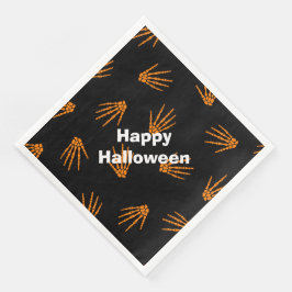 Happy halloween Modern Party Orange Bones Pappersservett