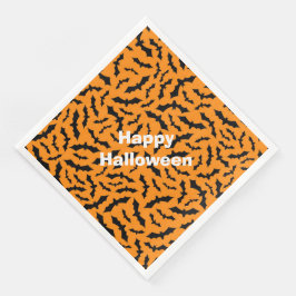 Happy halloween Modern Party Orange Fladdermus Pappersservett